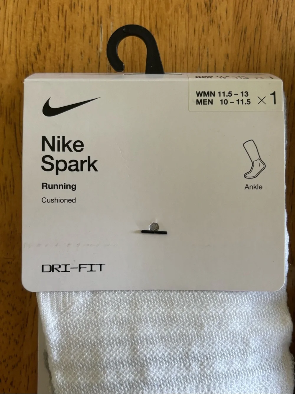 Nike Spark Cushioned Running Socks Bundle - White Ankle & Black Crew (M 10-11.5)